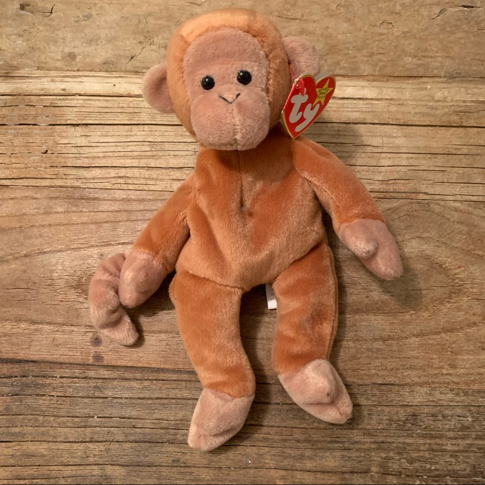 🍄  Bongo the Monkey Ty Beanie Baby Babies 1995 Tag